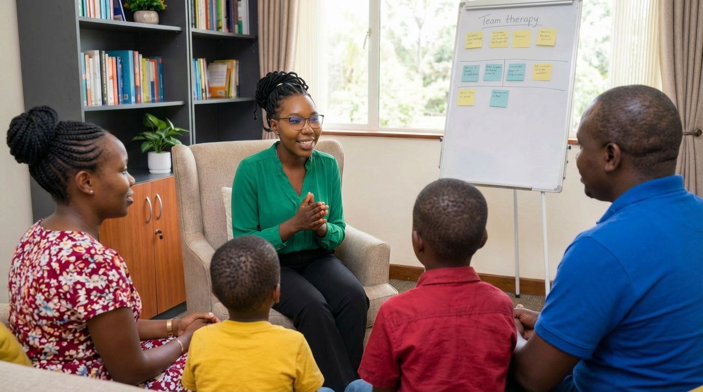 Family discussion in a supportive setting
